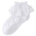 thumbnail image 1 of Tao Tao Baby Girl Socks Super Soft Baby Ruffle Socks Lace Socks for Baby Girls Cute Baby Girl Ruffle Socks Girls Dance Socks White 1 Years, 1 of 7