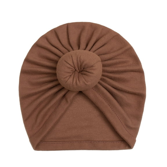 Tao Tao Baby Girls Soft Turban Headband Hats With Bowknot Donut Nursery Hospital Caps Beanies Bonnets Coffee