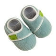 thumbnail image 1 of Tao Tao Baby Toddler Slippers Boys Girls Warm House shoes Indoor Slipper Kids soft Non-Slip Home Shoes Infant Plush Lined Walking Shoes Green S, 1 of 3