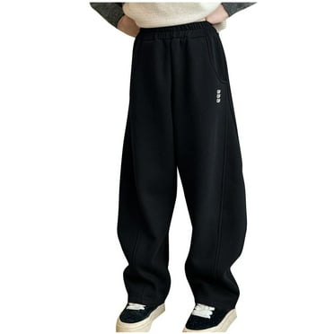 Tao Tao Baggy Sweatpants For Boys Girls Elastic Waisted Workout Athletic Joggers Trousers Casual Comfy Sweat Pants Black 13 Years