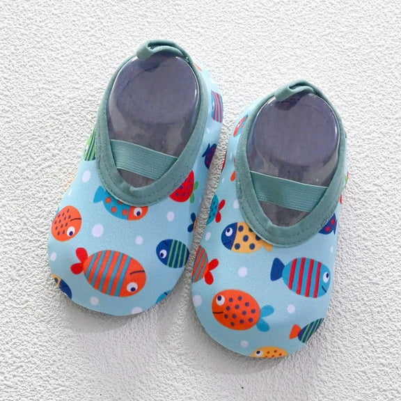 Tao Tao Boys Shoes Baby Barefoot Boys Kids Cartoon Girls Socks Socks The Non-Slip Floor Baby Shoes Sneakers for Big Kids Sky Blue L