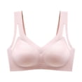 thumbnail image 1 of Tao Tao Breathable Bra, Anti-Sagging Push Up Comfort Wireless Bra, V Neck Plus Size Full Coverage Bras, Sports Bras Pink 5XL, 1 of 2