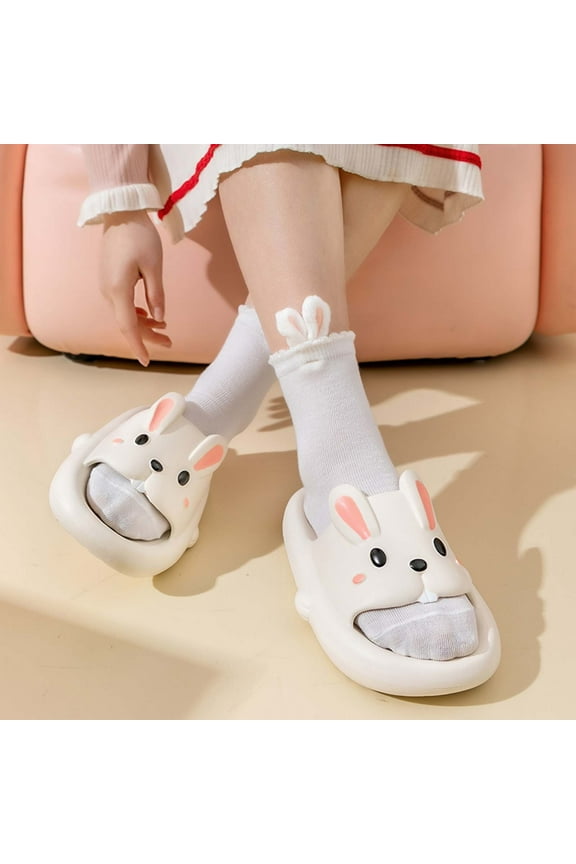 Cartoon Duck Slippers Slides For Boys Girls Cute Cloud Slides Slipper Unisex Animals Beach Slippers Lightweight Summer Shoes White 10-11 Years