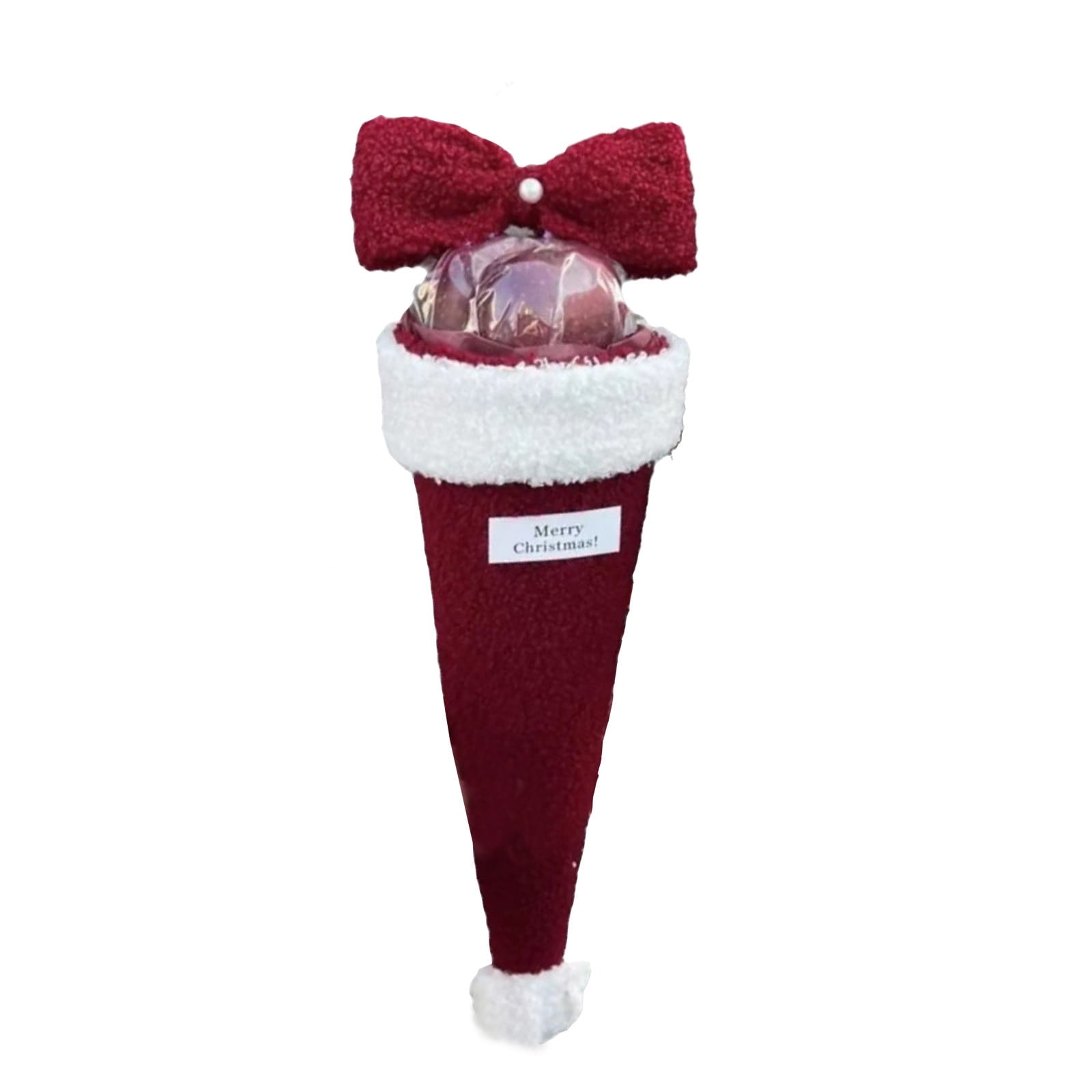 Tao Tao Christmas Eve Single Bow Tie Christmas Fruit Bouquet DIY Material Package For Girlfriend 4.3*12.9 Inch