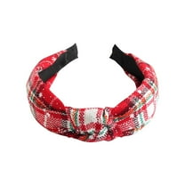 Tao Tao Christmas Knotted Plaid Headbands Vintage St. Patrick's Day Hair Band Retro Wide Check Fashion Headband for Women Girl Christmas Hair Accessories Blue Free Size