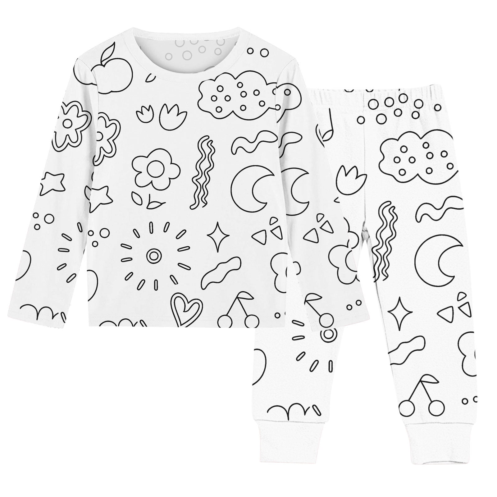 Tao Tao Colorable Pajamas Sets For Kids DIY Hand Painted 2 Piece Pajama ...