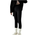 thumbnail image 1 of Tao Tao Cotton Leggings Girls Tummy Control Winter Warm Yoga Pants Casual Comfy Thick High Waisted Thermal Pants Black 9 Years, 1 of 2