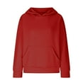 thumbnail image 1 of Tao Tao Cute Hoodies For Toddle Girls Boys Trendy Preppy Waffle Hooded Sweatshirts Loose Long Sleeve Sweater Tween Girl Clothes Red 140, 1 of 7