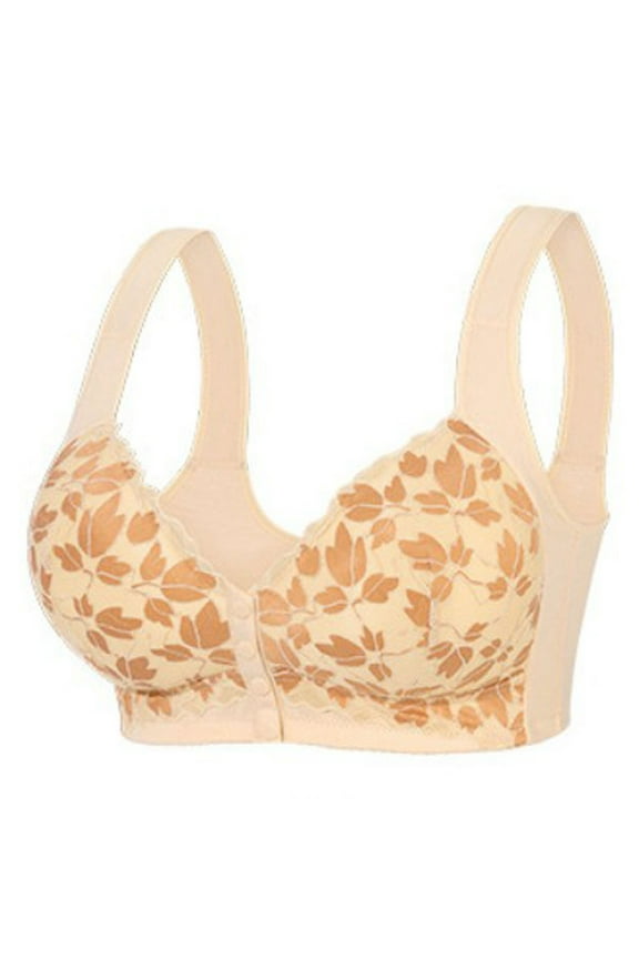 Daisy Bras For Women Comfy Convenient Front Closure Bras Full Support No Underwire Bras Beige 38B