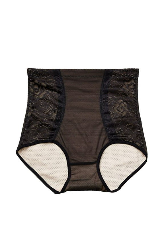 Double Support, Women's Cool Comfort Underwear, Full Coverage Brief Panty Postpartum Waist Shaping And Hip Lifting Body Shaping Underwear Black 2XL