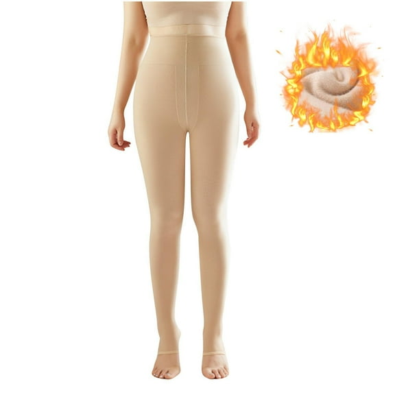 Tao Tao Women's Winter Warm Stretchy Thermal Leggings Pants Fleece Lined Tights Khaki 2XL