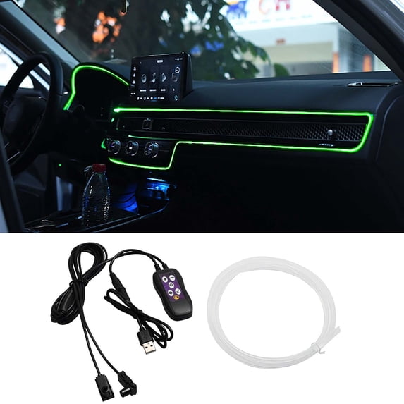 Tao Tao EL Wire LED Car Strip Lights, Auto Neon LED String Strip Light, USB Wire Strip Lights For Car, DIY Your Car Center Console and Dashboard, Ambient Lighting Kits for Car Indoor Decorations B