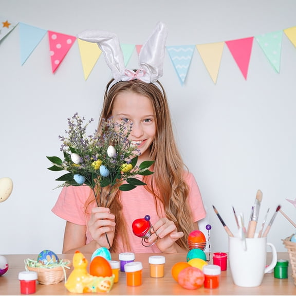 Tao Tao Easter Branches Picks Stems Fake Twig With Eggs For Vases Farmhouse Floral Decor Artificial Berry Stems For Vase Easter Greenerys Indoor Decoration Holiday