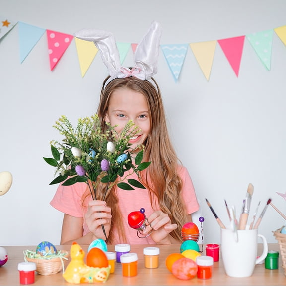 Tao Tao Easter Branches Picks Stems Fake Twig With Eggs For Vases Farmhouse Floral Decor Artificial Berry Stems For Vase Easter Greenerys Indoor Decoration Holiday