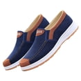 thumbnail image 1 of Tao Tao Fashion All Season Men Casual Shoes Flat Bottom Non Slip Cloth Colorblock Comfortable and Elastic Slip On Tennis Court Shoes Blue 41, 1 of 4