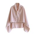 thumbnail image 1 of Tao Tao Flannel Wearable Blanket, Comfy Poncho Throw with Buttons, Plush Sleeveless Blankets, for Women Cape Wrap Cover Pink Free Size, 1 of 8