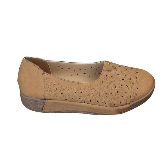Tao Tao Flats With Arch Support For Women Classic Round Toe Low Cut Casual Shoes Fashion Comfort Lightweight Walking Flats Mom Cool Shoes Coffee 36