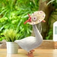 thumbnail image 1 of Tao Tao Flower Straw Hat With Bow For Cement Goose Funny Pet Straw Hat Summer Porch Goose Outfit Porch Goose Statue Clothes Decorations For Outdoor Patio Lawn Red, 1 of 1