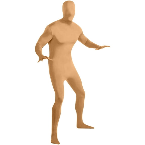 Tao Tao Full Bodysuit Unisex Spandex Stretch Adult Clothes Disappearing Man Body Suit, Second Skin Zentai Suit Halloween Clothes Beige 2XL
