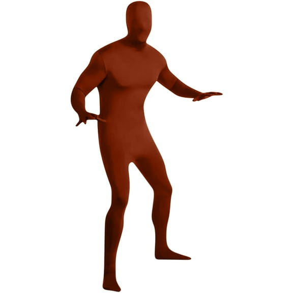 Tao Tao Full Bodysuit Unisex Spandex Stretch Adult Clothes Disappearing Man Body Zentai Suit Brown XL
