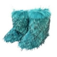 thumbnail image 1 of Tao Tao Fur Boots Warm Women's Faux Fur Boot Furry Short Snow Boot Mid-Calf Boots Outdoor Flat Shoes Blue 36, 1 of 2