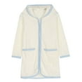 thumbnail image 1 of Tao Tao Girls Boys Terry Cloth Bathrobe Swim Cover Up Zip Up Hooded Long Sleeve Coverup Kids Spa Beach Towel Robe Kimono White 5 Years, 1 of 8