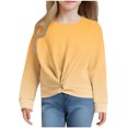 thumbnail image 1 of Tao Tao Girls Casual Twist Front Lightweight Sweatshirt Tie Dye Printed Long Sleeve Crop Tops Pullover Yellow 5 Years, 1 of 6