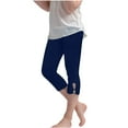thumbnail image 1 of Tao Tao Girls Cropped Trousers Leggings Capri Leggings Dressy Casual Summer Capris Knee Length Crop Pants Trendy Lightweight Clothing Navy 6 Years, 1 of 6