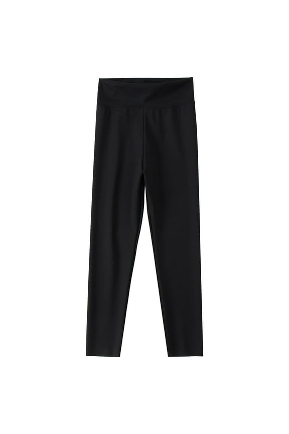 Girls High Waist Leggings Full Length - Ultra Soft Premium Fabric Yoga Pants Solid Color Bottoms Pants Dance Pants Black 12 Years