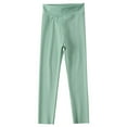 thumbnail image 1 of Tao Tao Girls High Waist Leggings Full Length - Ultra Soft Premium Fabric Yoga Pants Solid Color Bottoms Pants Dance Pants Green 6 Years, 1 of 8