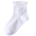 thumbnail image 1 of Tao Tao Girls Ruffle Lace Socks Princess Frilly Knit Cotton Socks with Bows for Infant Newborn Baby Toddler Kids White 10 Years, 1 of 3