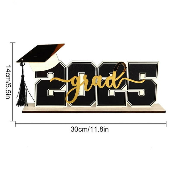 Tao Tao Graduation Decorations Class Of 2025 Congrats Grad Wooden Table Centerpieces, Graduation Table Decorations, 2025 Sign Graduation Photo Props For Graduation Party 11.8*5.5 Inch Black