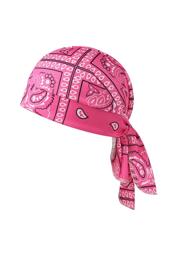 Tao Tao Head Tie Quick Drying Cycling Cap Headband Skull Beanie Bandana Do Rags Moisture Wicking Pirate Hat Helmet Liner Hot Pink