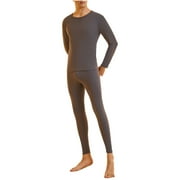 Tao Tao Heated Underwear for Men, Fleece Lined Base Layer Set, Winter Outdoor Soft Electric Heating Thermal Underwear Silver XL