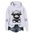 thumbnail image 1 of Tao Tao Hoodies For Boys Girls Cute Funny Cow Graphic Sweatshirt Long Sleeve Loose Fit Pullover Tops White 3 Years, 1 of 3
