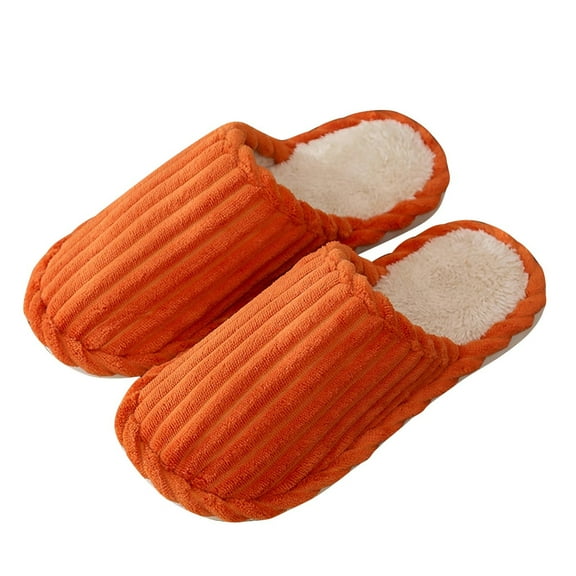 Tao Tao House Slippers for Woman Men Indoor Slippers Fuzzy Slippers Memory Foam Cozy Warm Plush Closed Toe Slippers Orange 36