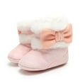 thumbnail image 1 of Tao Tao Infant Boots Winter Baby Girl Shoes Soft Sole Anti-Slip Toddler Snow Warm Prewalker Newborn Boots Pink 6-9 Months, 1 of 1