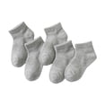 thumbnail image 1 of Tao Tao Kids Ankle Socks Thin Soft Athletic Low Cut Socks With Tab Boys Girls Ankle Socks 5Pack Student Solid Color Cotton Short Socks Sports Socks Gray 1 Years, 1 of 6