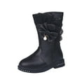 thumbnail image 1 of Tao Tao Kids Girl's Boots Waterproof Lace Bowknot Side Zipper Fur Lined Tall Winter Riding Boots Fashion Warm Bootie Black 5 Years, 1 of 1
