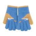 thumbnail image 1 of Tao Tao Kids Winter Gloves Full Fingers Knitted Gloves For Boys Girls, Warm Cute Stretchy Mittens For Cold Weather Light Blue 7 Years, 1 of 3