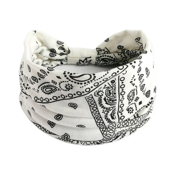 Tao Tao Knotted Headbands - Wide Plain Bandana Hair Bands, Soft Turban Style For Women White Free Size