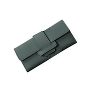 Tao Tao Lady Purses Simple Leather Trifold Wallet For Women - Stylish Card Holder & Long Clutch Purse For Daily Use Green Free Size