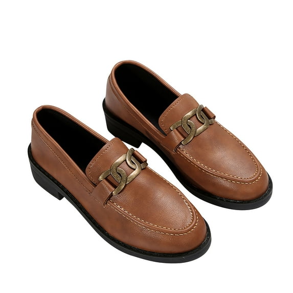 Tao Tao Loafers for Women Slip On Comfort Leather Tassel Dress Shoes Walking Shoes Brown 37