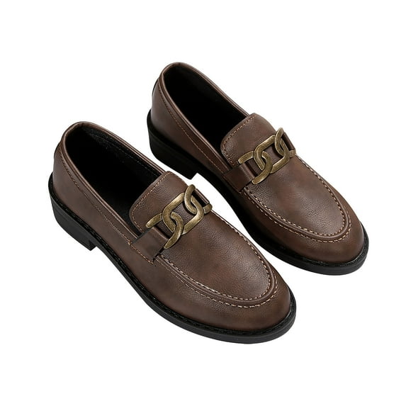 Tao Tao Loafers for Women Slip On Comfort Leather Tassel Dress Shoes Walking Shoes Coffee 37