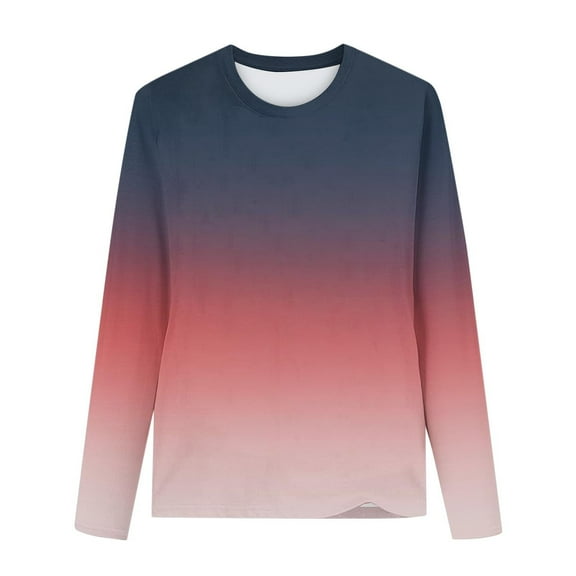 Tao Tao Long Sleeve Shirts For Kids Boys Girls Crewneck Sweatshirt Pullover Casual Tops Trendy Loose Fit Fall Clothing Gradient Blouses Red 3 Years