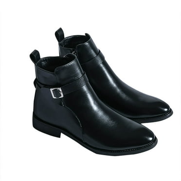 Tao Tao Man Solid Color Ankle Boots Zipper Casual Fall Short Booties Black 38