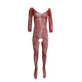 thumbnail image 1 of Tao Tao Men Bodystocking Strap Bodysuits Thigh Underwear Fishnet One Piece Pantyhose Tights Footed Bodysuit Red Free Size, 1 of 7