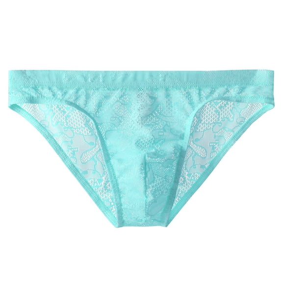 Tao Tao Men Briefs Lace Low Rise Bikini Briefs And Breathable Underwear For All Seasons Light Blue L