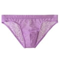 thumbnail image 1 of Tao Tao Men Briefs Lace Low Rise Bikini Briefs And Breathable Underwear For All Seasons Purple L, 1 of 2