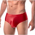 thumbnail image 1 of Tao Tao Men Shiny Oil Silk Low Rise Pouch Underwear Elastic Bikini Briefs Swimwear Underpants Panties Red M, 1 of 3